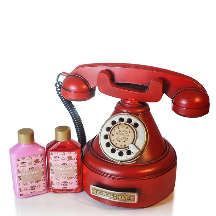 Cesta Baño Teléfono Rojo Metal 3 Cesta Baño Teléfono Rojo Metal